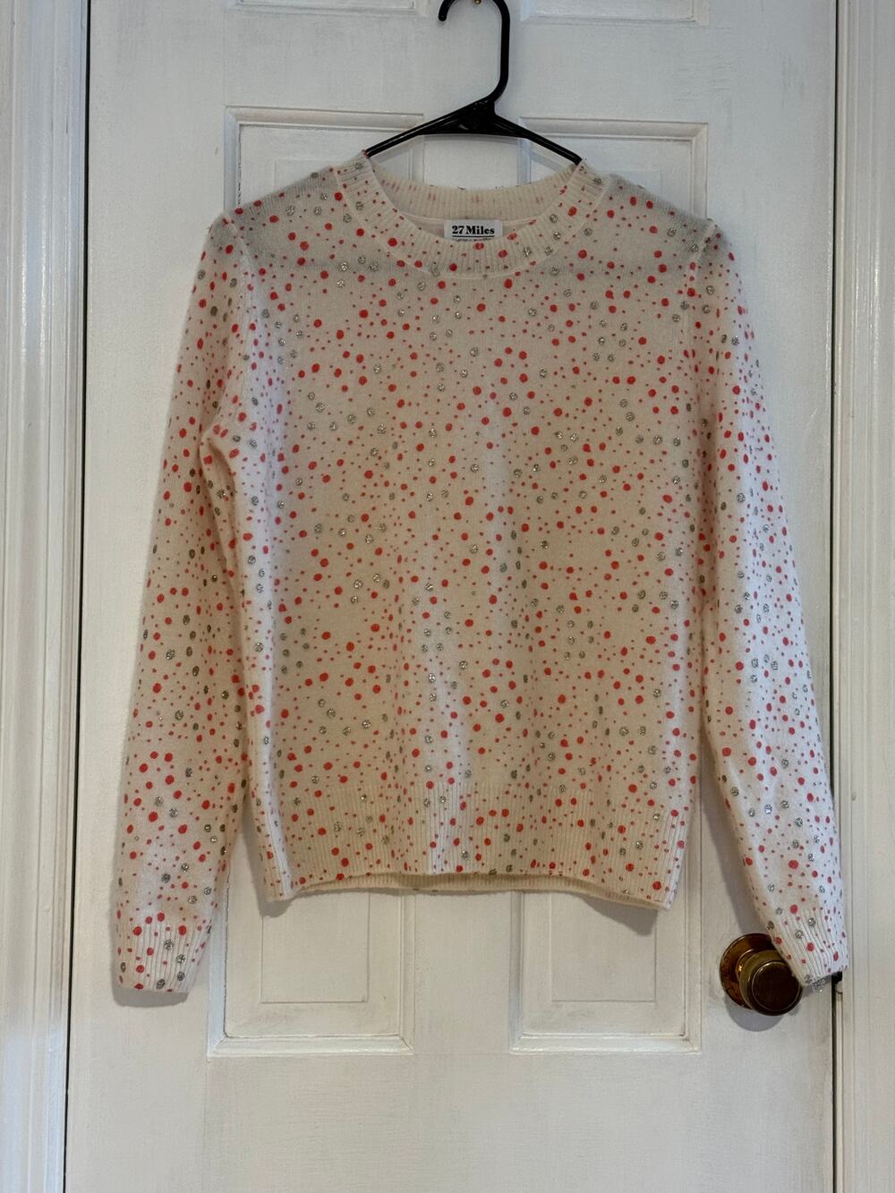 27 Miles Cashmere Sparkle Dot Sweater Size XS